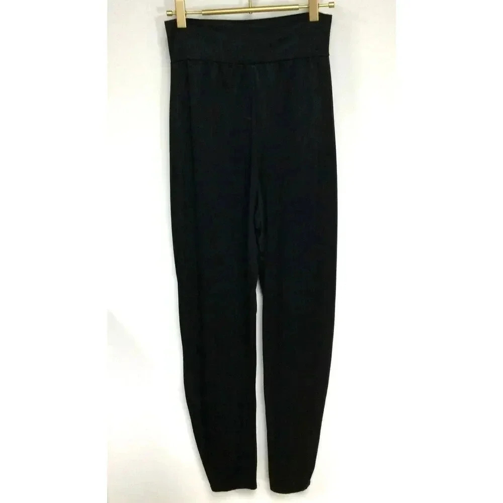 Vintage FINA Womens Black Pull On Pleated High Waist Pants Size‎ Large